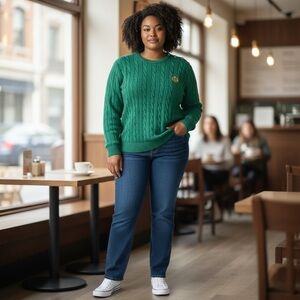 Chaps Green Cable Knit Sweater for Women Size 3x